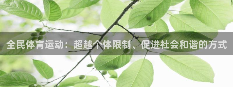 意昂平台：全民体育运动：超越个体限制、促进社会和谐的方式